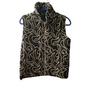 Vivian Shyu Black & White Zippered Sleeveless Vest Size Medium